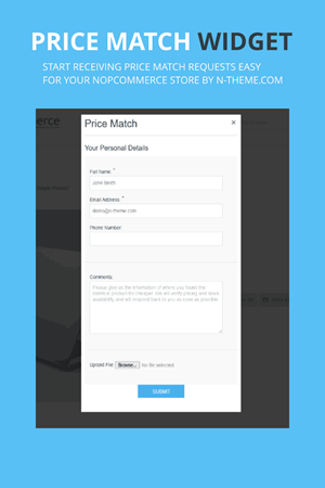 NopCommerce Price Match Widget