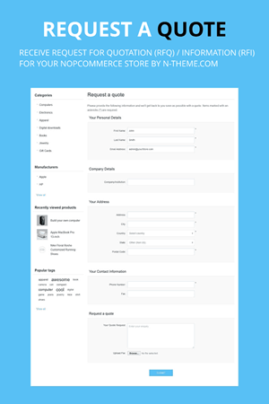 NopCommerce Request a Quote plugin