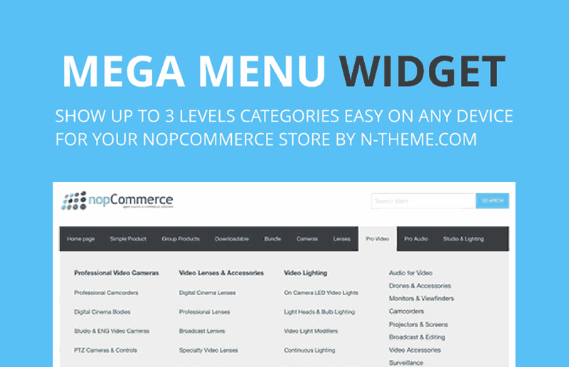 nopCommerce mega menu widget